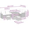 vidaXL Ensemble de canapé de jardin avec coussin 9 pcs Noir Poly rotin