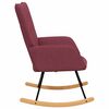 vidaXL Chaise &agrave; bascule Rouge bordeaux Tissu