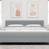 vidaXL T&ecirc;te de lit LED avec t&ecirc;te de lit Gris clair 180 cm Polyester