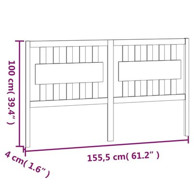 vidaXL Tête de lit 155,5x4x100 cm Bois massif de pin