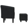 vidaXL Chaise cabriolet avec repose-pied noir velours
