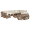 vidaXL Ensemble de canap&eacute; de jardin 13 pc Beige et blanc cr&egrave;me