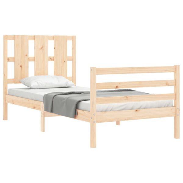 vidaXL Cadre de lit sans matelas 90x200 cm bois massif