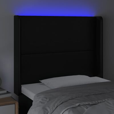 vidaXL Tête de lit à LED Noir 83x16x118/128 cm Similicuir
