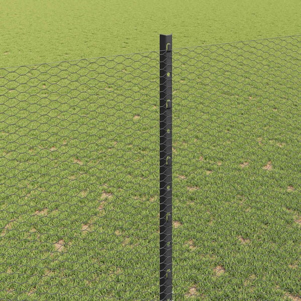 vidaXL Cl&ocirc;ture avec poteau Gris 1,6 x 25 m Acier et PVC