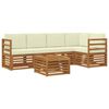 vidaXL Ensemble de canap&eacute;s d'ext&eacute;rieur 6 pc Naturel et Cr&egrave;me Polyester