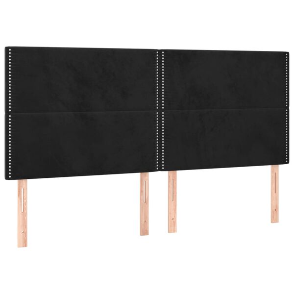 vidaXL T&ecirc;te de lit Noir 180x5x118/128 cm Velours