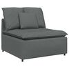 vidaXL Canap&eacute; modulaire et repose-pieds et coussins tissu gris fonc&eacute;