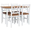 vidaXL Ensemble de salle &agrave; manger 5 pcs Marron et blanc