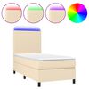 vidaXL Sommier &agrave; lattes de lit et matelas et LED Cr&egrave;me 100x200cm Tissu