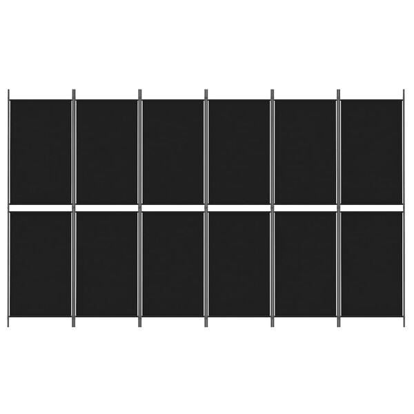 vidaXL Cloison de s&eacute;paration 6 panneaux Noir 300x180 cm Tissu