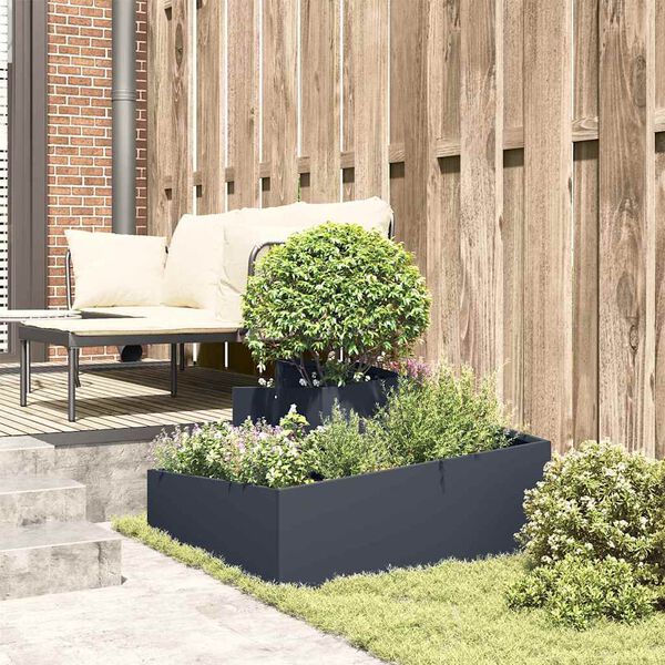 vidaXL Cache-pot de jardin Anthracite 80 x 80 x 50 cm