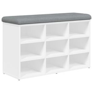 vidaXL Banc &agrave; chaussures Blanc 82x32x50 cm Bois d'ing&eacute;nierie