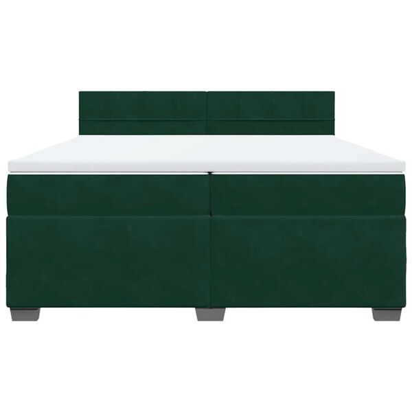 vidaXL Sommier &agrave; lattes de lit et matelas Vert fonc&eacute; 200x200cm Velours