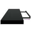 vidaXL &Eacute;tag&egrave;re murale flottante Noir brillant 90x23,5x3,8 cm MDF