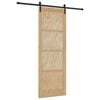 vidaXL Porte coulissante Naturel et noir 83 x 232 cm