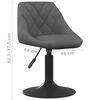 vidaXL Chaises pivotantes &agrave; manger lot de 4 gris fonc&eacute; velours