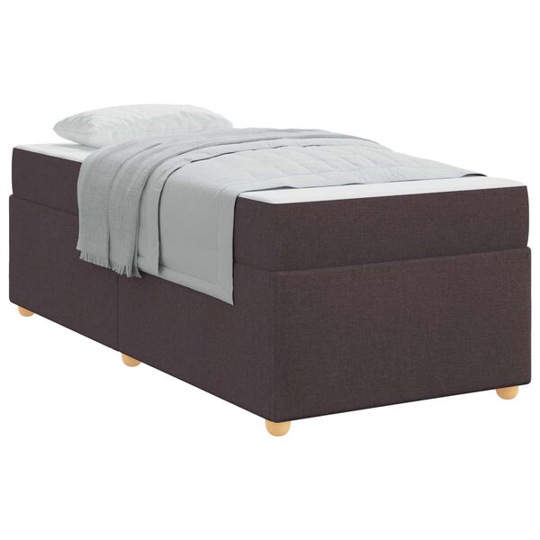 vidaXL Cadre de lit avec matelas Marron fonc&eacute; 80 x 200 cm tissu