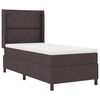vidaXL Lit &agrave; ressorts avec matelas Marron fonc&eacute; 100 x 200 cm tissu