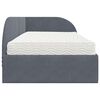 vidaXL Cadre de lit d'angle avec matelas 2 pcs Gris Velours