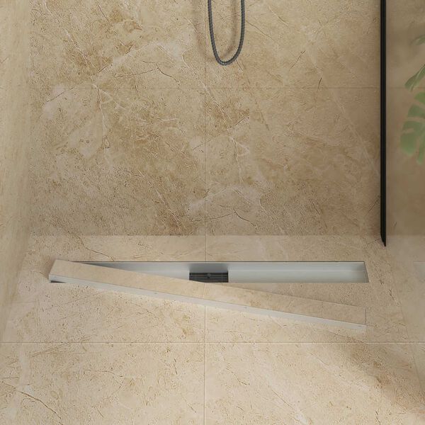 vidaXL 2 en 1 Drain de Douche Argent&eacute; 100 cm Acier Inox 304
