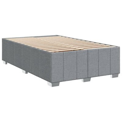 vidaXL Sommier à lattes de lit avec matelas Gris clair 120x200cm Tissu