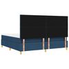 vidaXL Lit &agrave; ressorts avec matelas Bleu 200 x 200 cm tissu