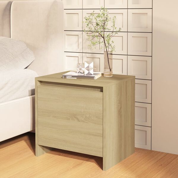vidaXL Tables de chevet 2 pcs ch&ecirc;ne sonoma bois d'ing&eacute;nierie