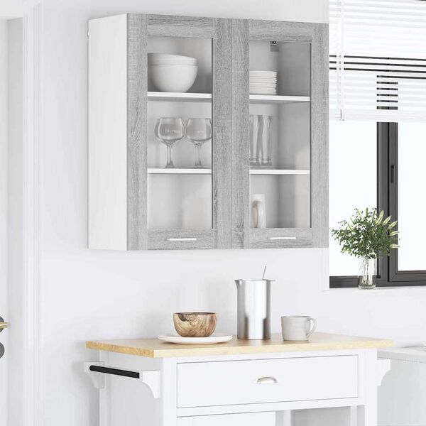 vidaXL Armoire suspendue Gris Sonoma 80 x 31 x 80 cm Bois d'ing&eacute;nierie