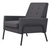 vidaXL Fauteuil gris fonc&eacute; acier et tissu