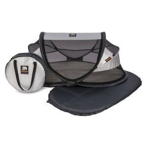 DERYAN Lit d'enfant de voyage avec moustiquaire Luxe Argent&eacute;