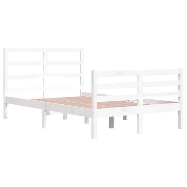 vidaXL Cadre de lit sans matelas blanc bois de pin massif 120x200 cm