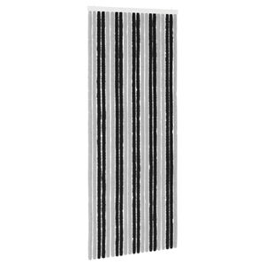 vidaXL Rideau anti-insectes en chenille Gris et Noir 90 x 220 cm