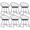 vidaXL Chaises &agrave; manger similicuir lot de 6 noir acier