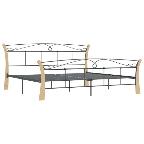 vidaXL Cadre de lit sans matelas noir m&eacute;tal 200x200 cm