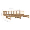 vidaXL Lit coulissant 2x(90x200) cm Marron miel Bois de pin massif