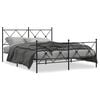 vidaXL Cadre de lit m&eacute;tal sans matelas avec pied de lit noir 150x200cm