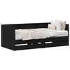 vidaXL Lit d'appoint Ch&ecirc;ne noir 75 x 190 cm Bois d'ing&eacute;nierie