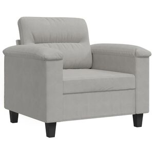 vidaXL Fauteuil gris clair 60 cm tissu microfibre