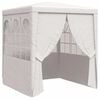 vidaXL Tente de r&eacute;ception avec parois lat&eacute;rales 2x2 m Blanc 90 g/m&sup2;
