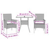 vidaXL Ensemble &agrave; manger de jardin et coussins 3 pcs noir rotin acacia