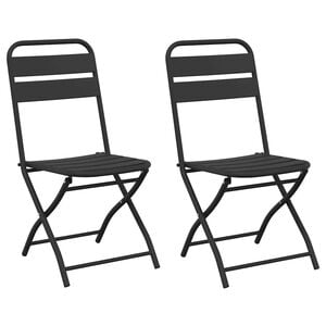 vidaXL Chaise de jardin pliante 2 pc Anthracite Acier enduit de poudre