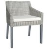vidaXL Chaise &agrave; manger avec coussin Gris Rotin naturel
