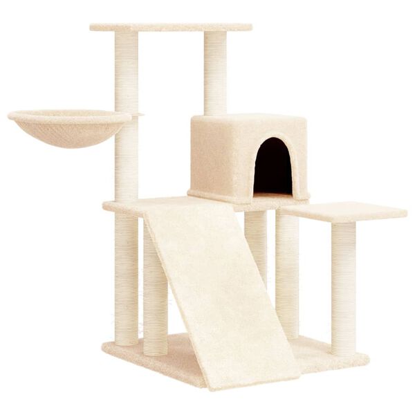vidaXL Arbre à chat avec griffoirs en sisal Crème 82 cm