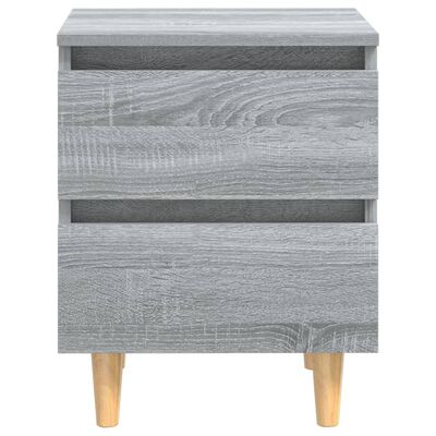 vidaXL Tables de chevet pieds en bois 2 pcs Sonoma gris 40x35x50 cm