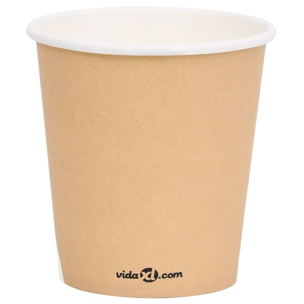 vidaXL Tasses &agrave; caf&eacute; en papier 200 ml 500 pcs Marron