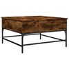 vidaXL Table basse ch&ecirc;ne fum&eacute; 80x80x45 cm bois d'ing&eacute;nierie et m&eacute;tal