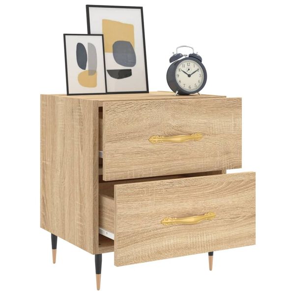 vidaXL Tables de chevet 2 pcs ch&ecirc;ne sonoma 40x35x47,5 cm