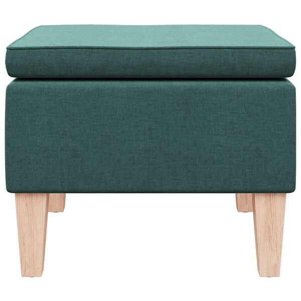 vidaXL Tabouret avec pieds en bois Vert fonc&eacute; Tissu