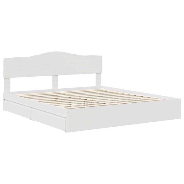 vidaXL Lit de Rangement Blanc 180 x 200 cm Bois d'ing&eacute;nierie